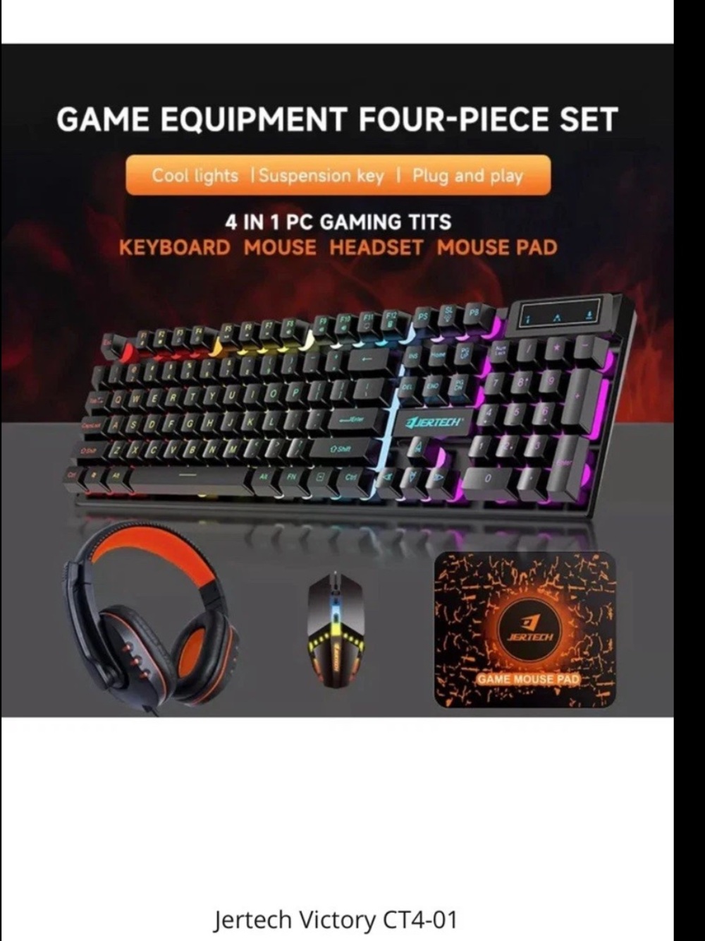 Victory CT4-01 RGB Gaming Keyboard + Headset Combo